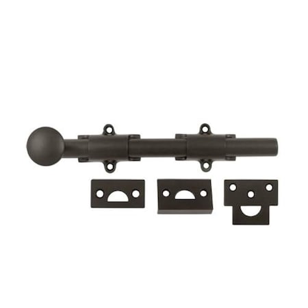 Dendesigns 8 in. Heavy Duty Surface Bolt, Oil Rubbed Bronze - Solid DE2667017